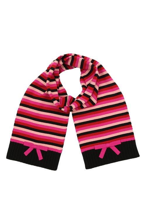 Shop Kate Spade New York Stripe Scarf In Marker Pink Multi