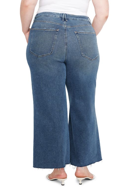 Good American Good Waist Raw Hem High Waist Crop Palazzo Jeans In Indigo549