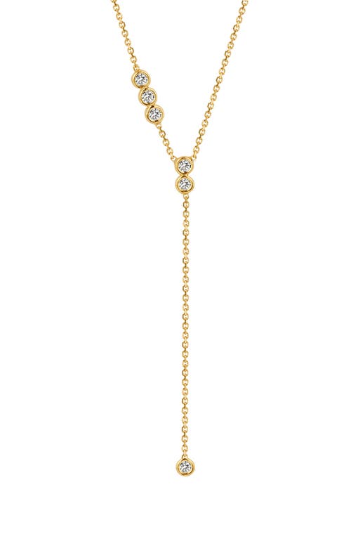 Subtle Lab Created Diamond Y-Necklace in Yellow Gold