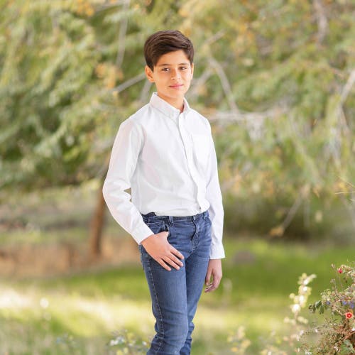 Hope & Henry Baby Boys' Poplin Button Down Shirt, Infant In Bright White