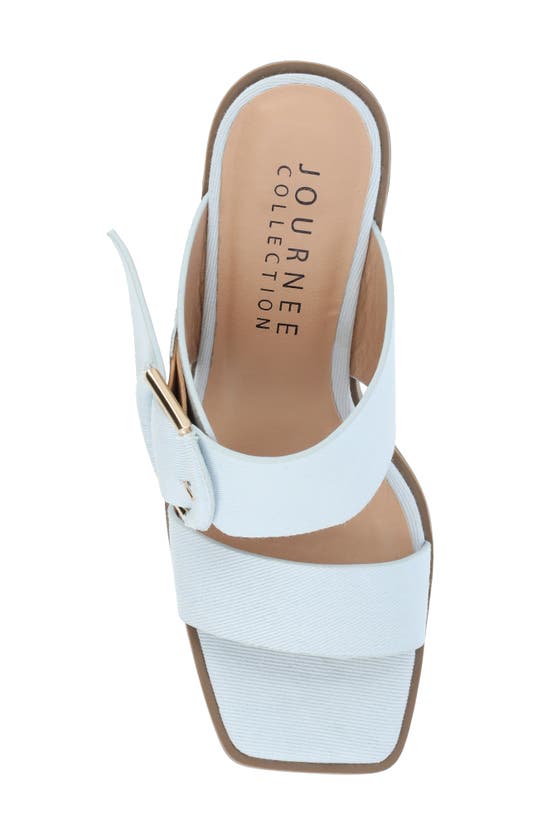 Journee Collection Block Heel Sandal In Light Denim