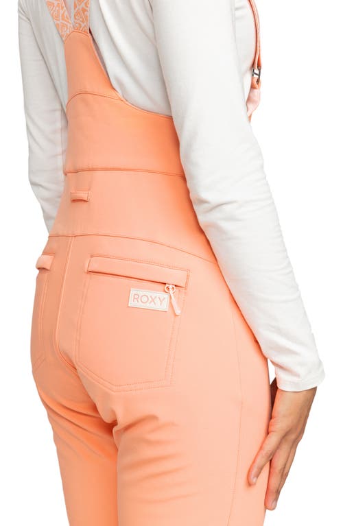 Roxy Summit Snow Bib Pants In Peach Pink