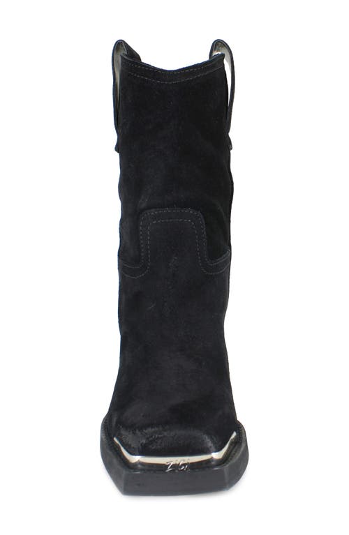 Zigi Joshi Western Boot In Black Suede