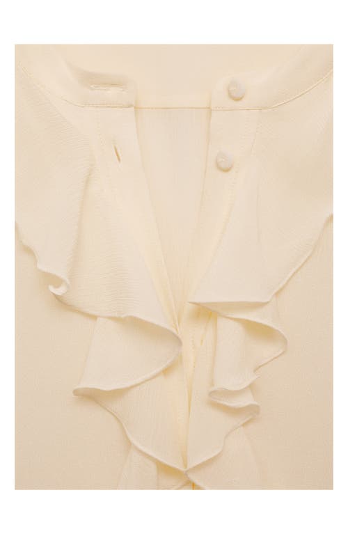 MANGO MANGO FLINT RUFFLE BUTTON-UP TOP 