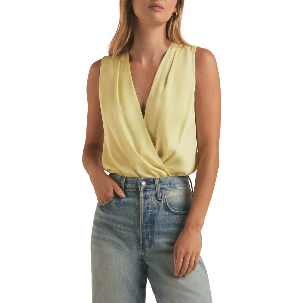 Favorite Daughter The Date Sleeveless Wrap Blouse In Yellow