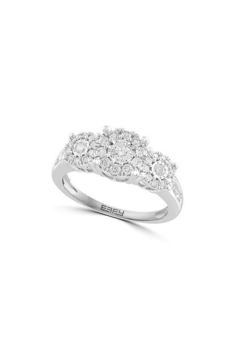 Sterling Silver Pavé Diamond Ring - 0.72 ctw. - Size 7