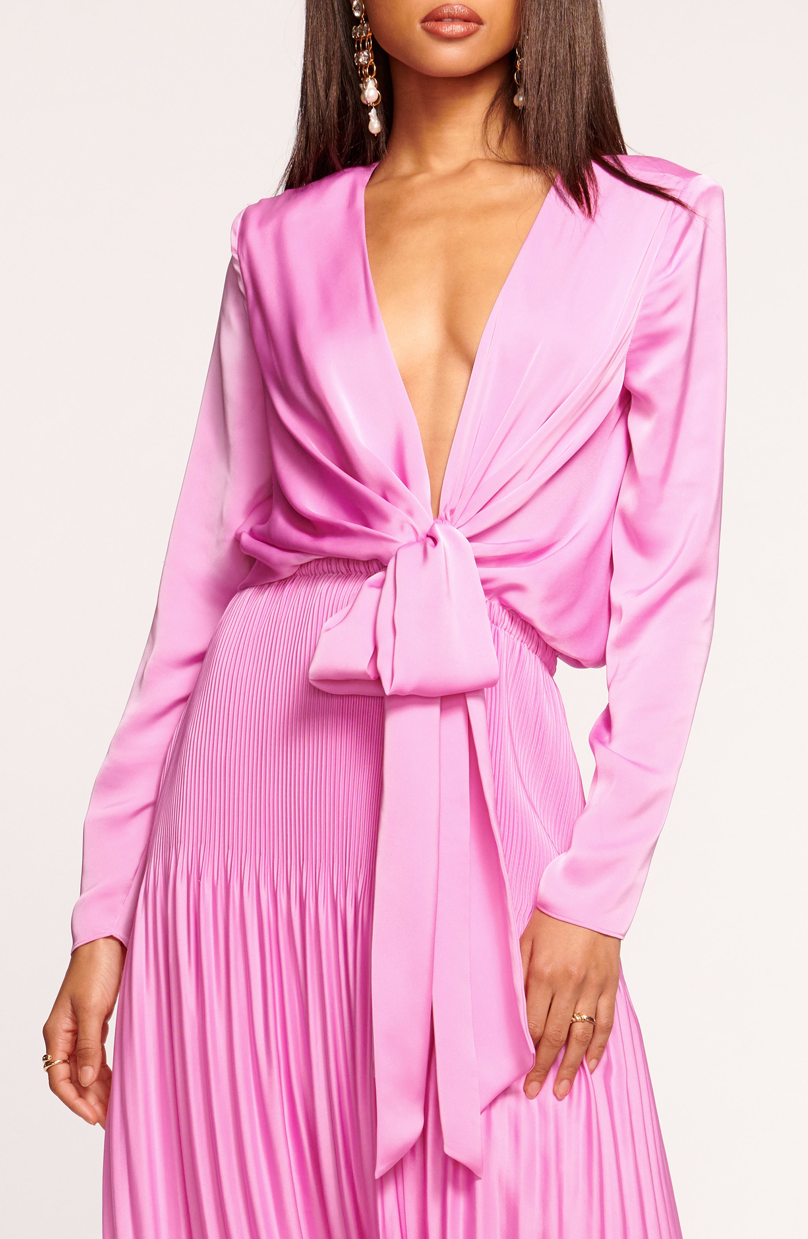 Ramy Brook Zaylee Long Sleeve High-Low Dress in Pink Orchid | Smart Closet Ramy Brook Zaylee Long Sleeve High-Low Dress in Pink Orchid | Smart Closet