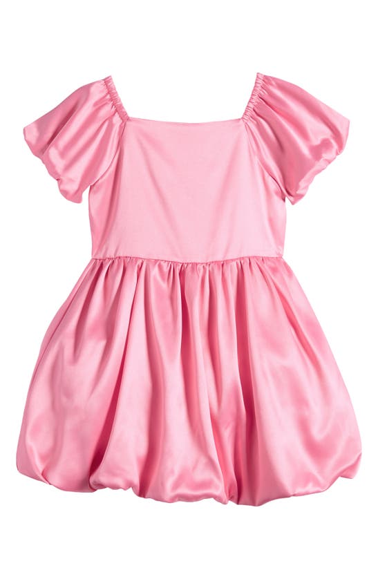 Little Angels Kids' Satin Bubble Dress In Bubblegum Pink
