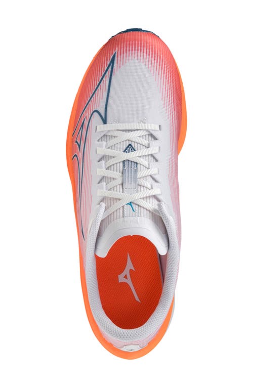 Mizuno Wave Rebellion Flash Running Shoe In White-silver