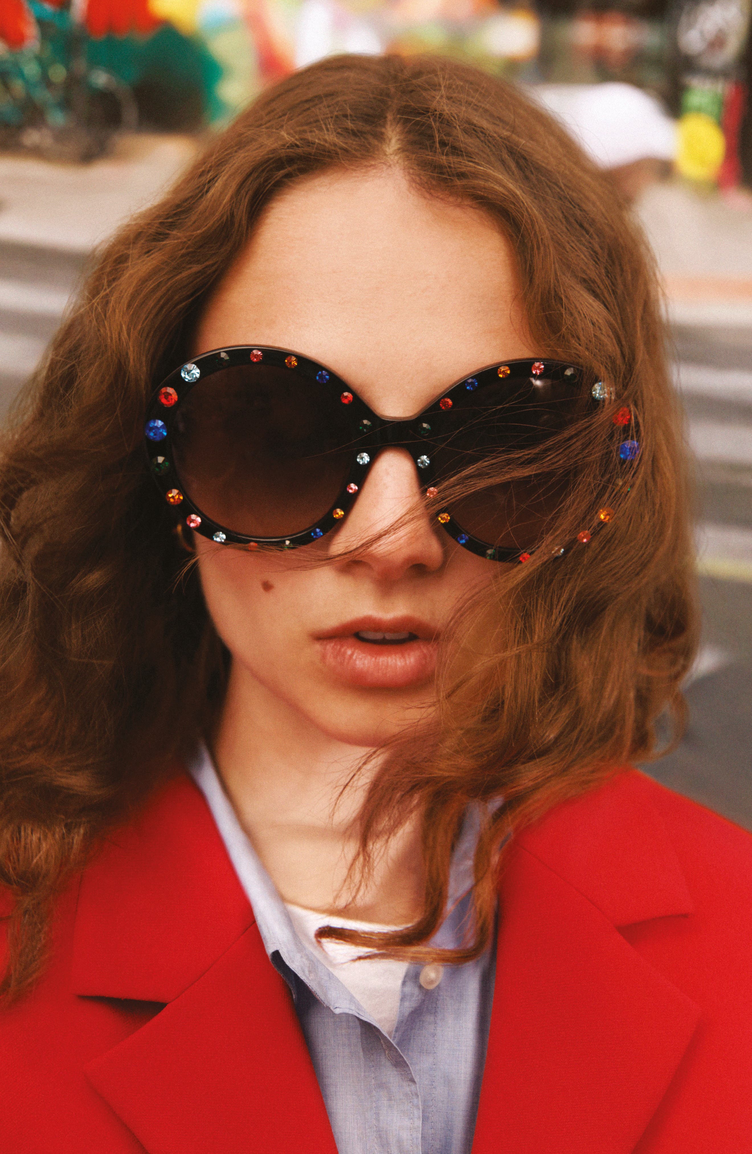 Kate Spade New York zya 55mm gradient round sunglasses in 