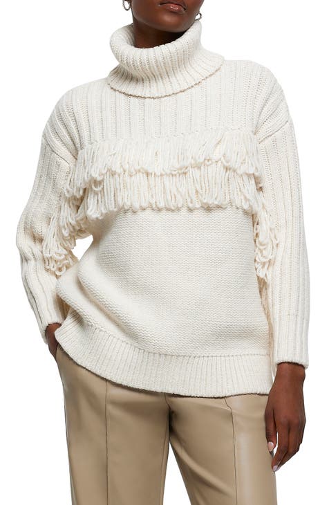 Fringe Turtleneck Sweater