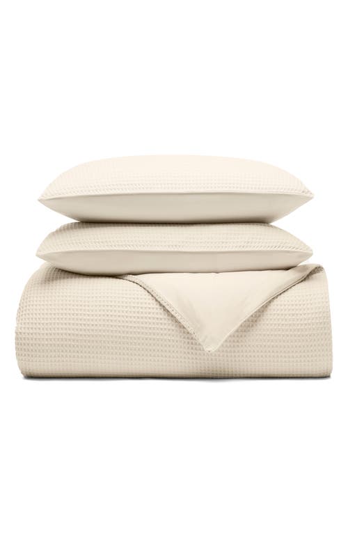 Boll & Branch Waffle Weave Organic Cotton Duvet Cover & Sham Set in Natural at Nordstrom, Size Full