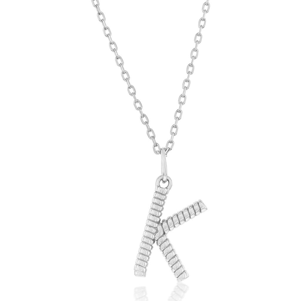 Simona Croissant Initial Pendant Necklace In Silver- K