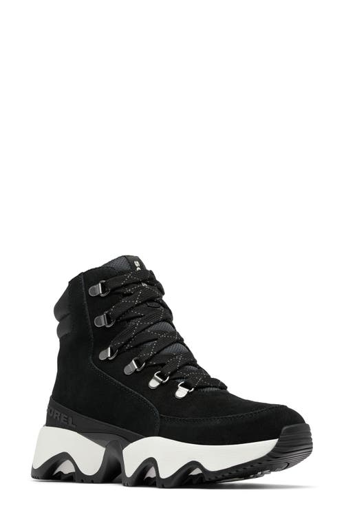 Sorel Kinetic Impact Conquest Waterproof Sneaker Bootie In Black/sea Salt