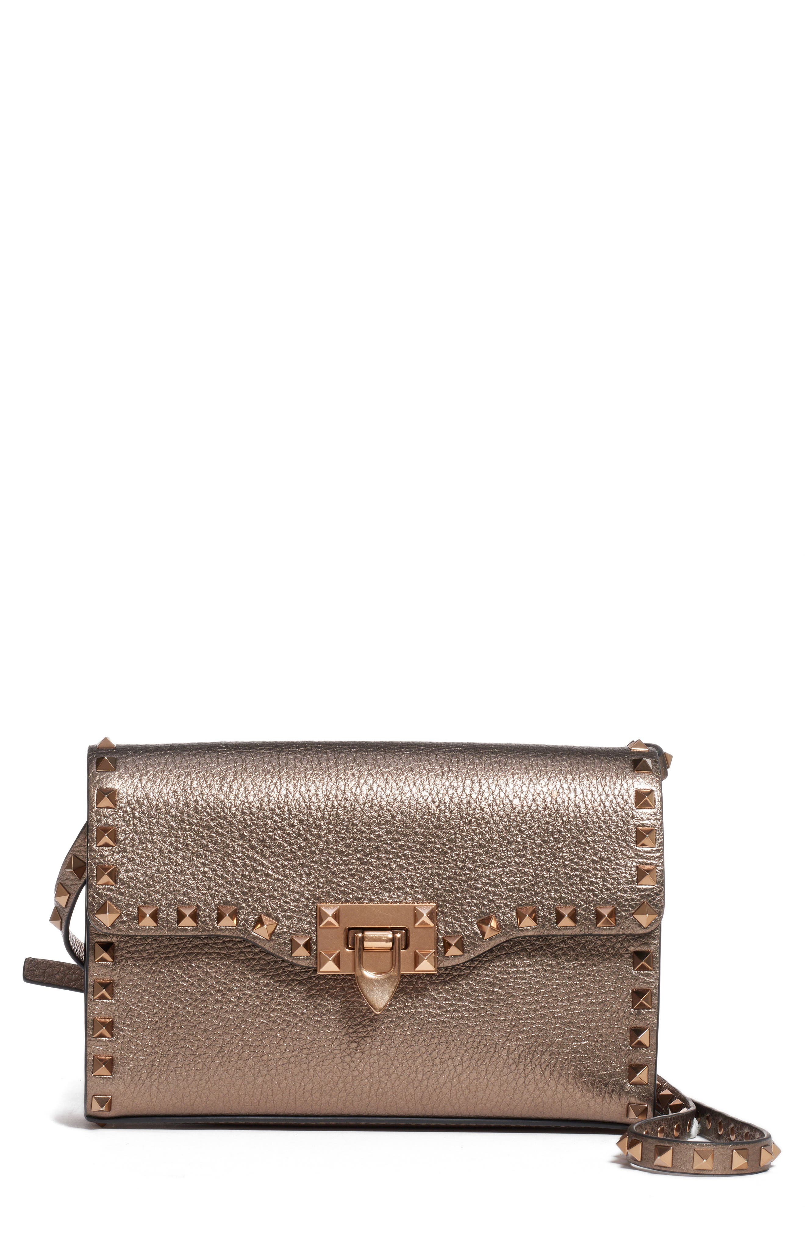 valentino rockstud metallic bag