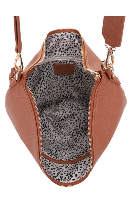 Mali + Lili Megan Recycled Vegan Leather Hobo Sling Bag In Cognac