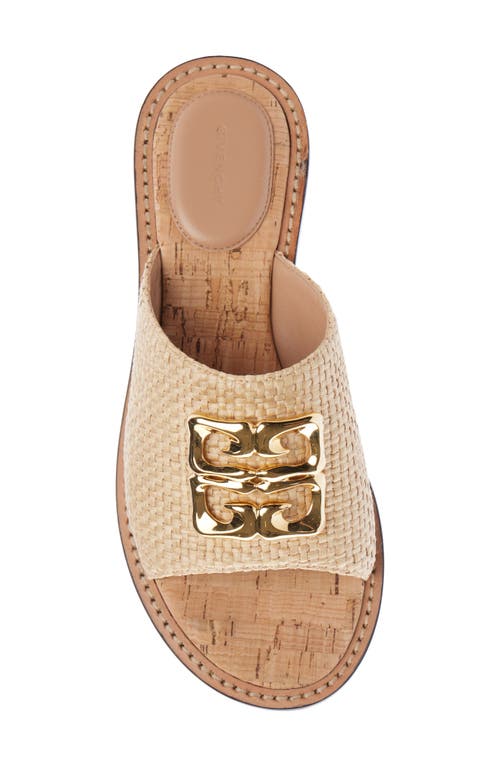 Shop Givenchy Liquid 4g Logo Raffia Slide Sandal In Natural