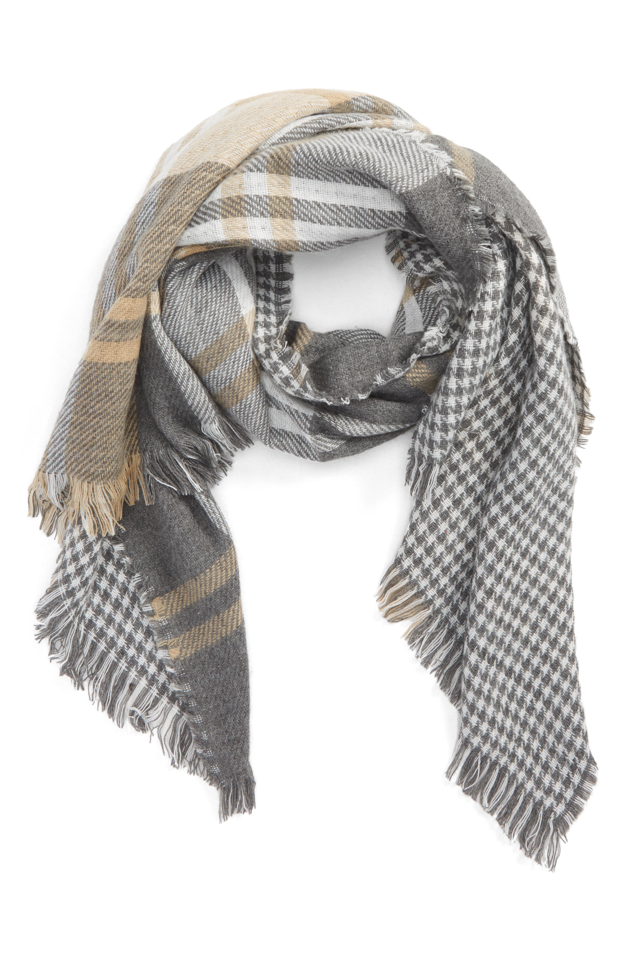 BP. Reversible Plaid Oblong Scarf Nordstrom