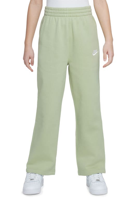 Nike Kids' Sportswear Club Fleece Wide Leg Pants in Honeydew/Honeydew/White at Nordstrom, Size Xl