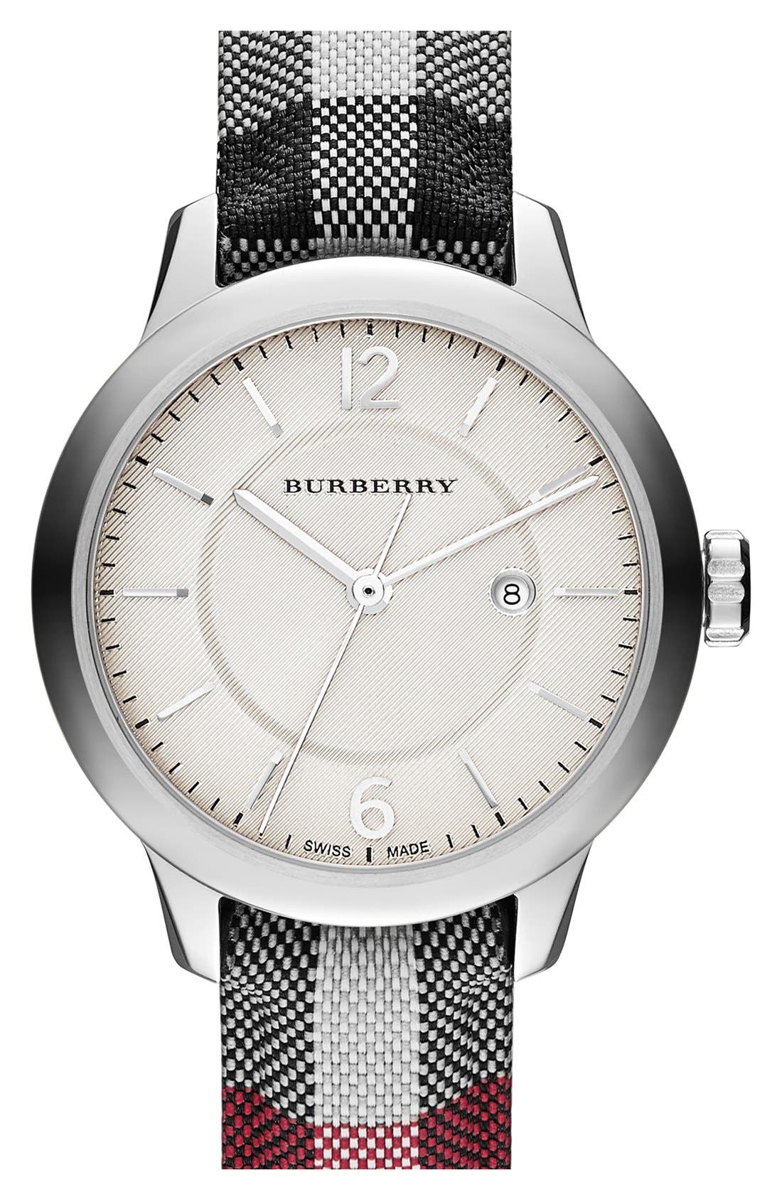 burberry watch check strap