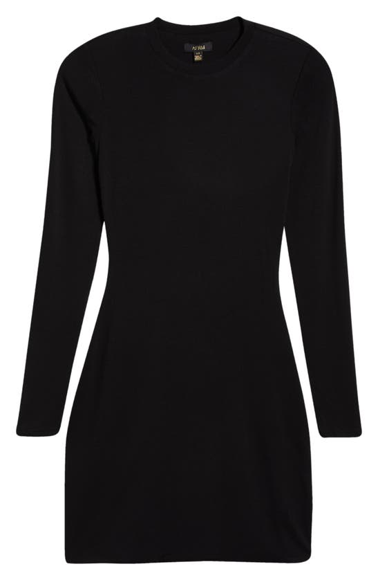 Shop Afrm Catalina Long Sleeve Minidress In Noir