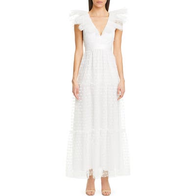 Philosophy Di Lorenzo Serafini Swiss Dot Tulle Gown, US - White