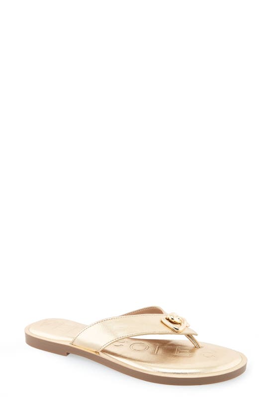 Shop Aerosoles Galen Flip Flop In Soft Gold Pu