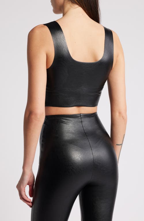 Shop Commando Faux Leather Crop Top In Black