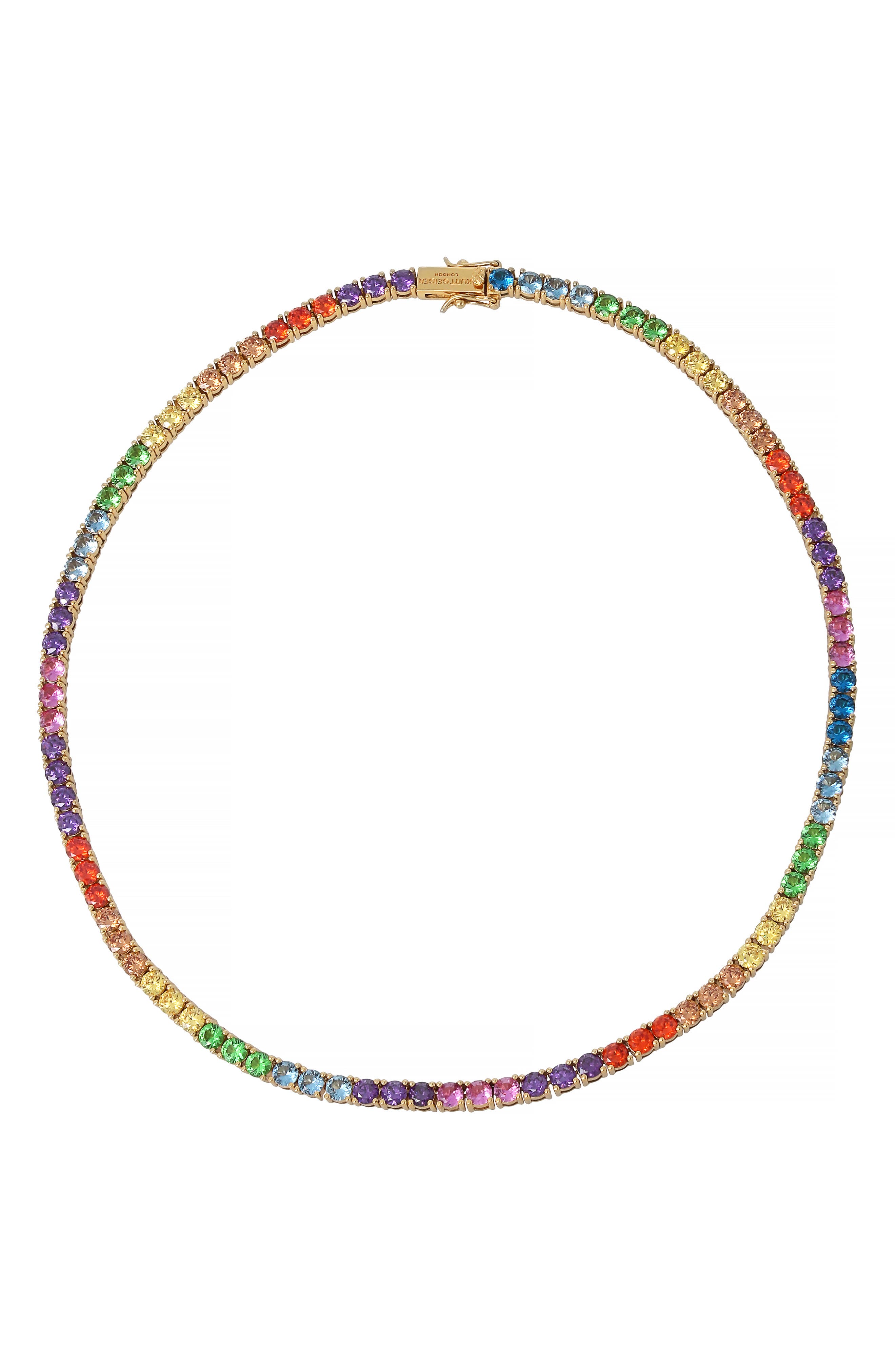 multicolor tennis necklace