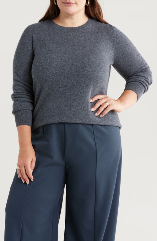 Shop Nordstrom Cashmere Crewneck Sweater In Grey Medium Charcoal Heather