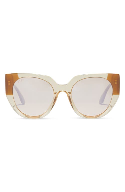 Ivy 52mm Round Sunglasses in Honey Crystal Flash