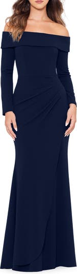 Xscape Evenings Off the Shoulder Velvet Gown