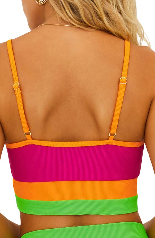 Shop Beach Riot Eva Colorblock Bikini Top In Neon Sunset Colorblock