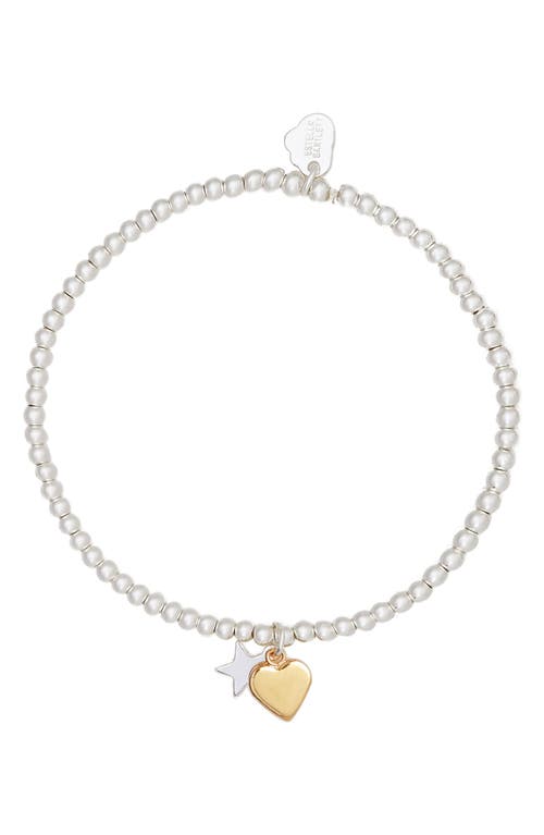 Sienna Heart & Moon Charm Bracelet in Gold And Silver