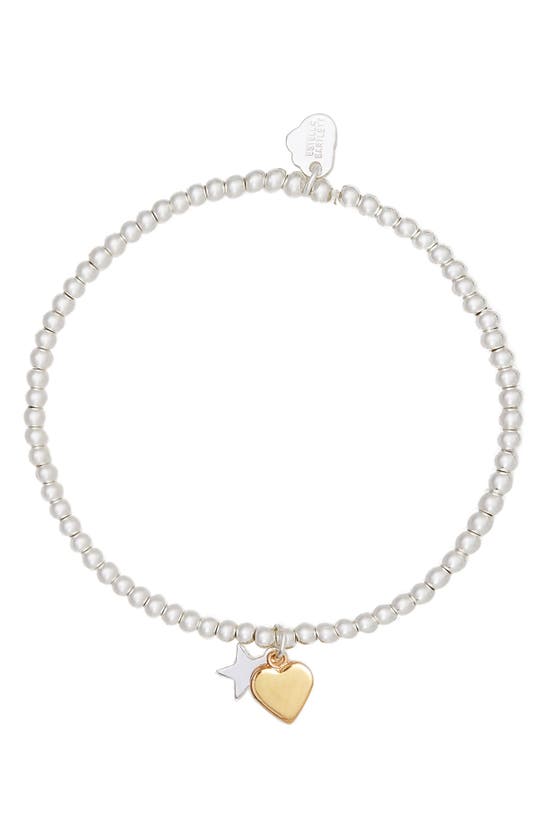 Estella Bartlett Sienna Heart & Moon Charm Bracelet In Gold And Silver