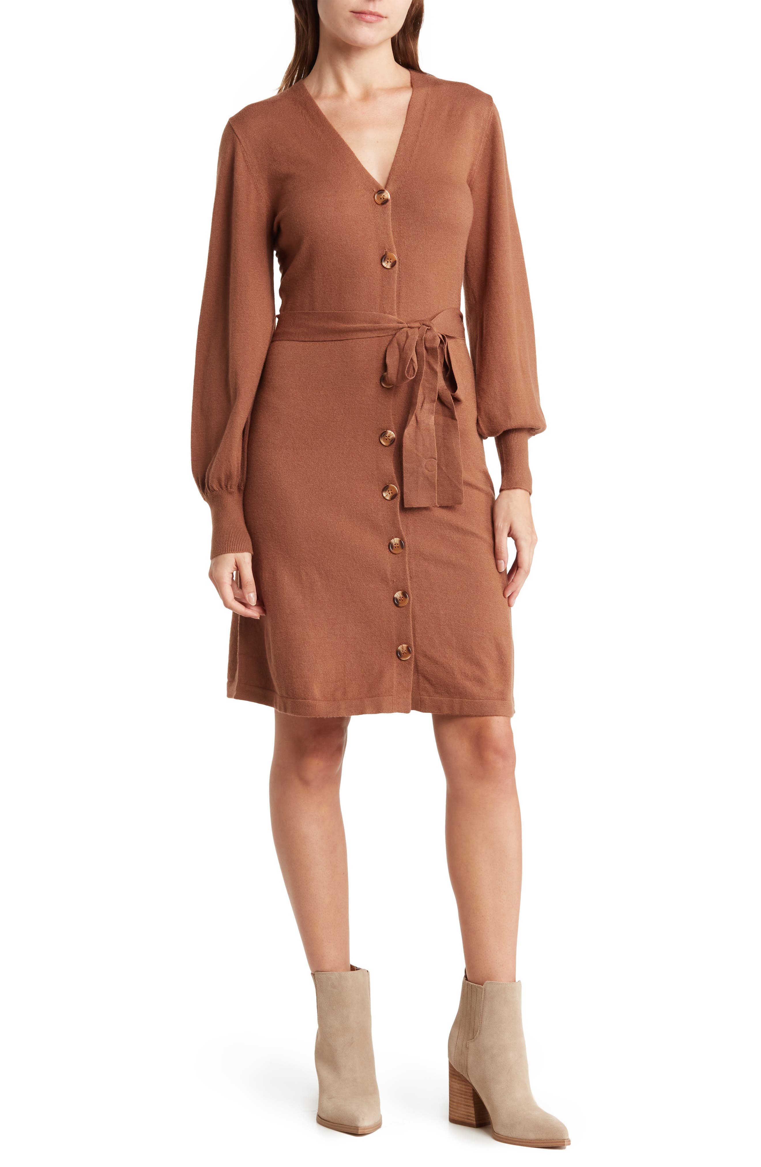 Lucky Brand Button Front Sweater Dress 