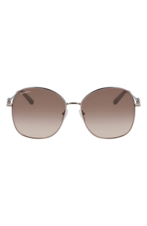 Shop Ferragamo 59mm Gradient Sunglasses In Gold/brown Sand Gradient