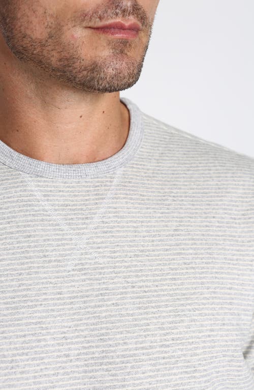 Jachs Stripe Fleece Sweater In Light Grey