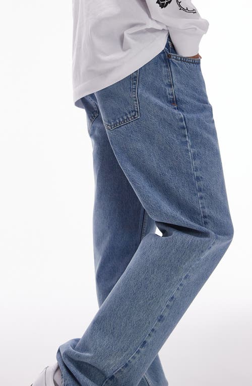 Shop Topman Straight Leg Jeans In Medium Blue