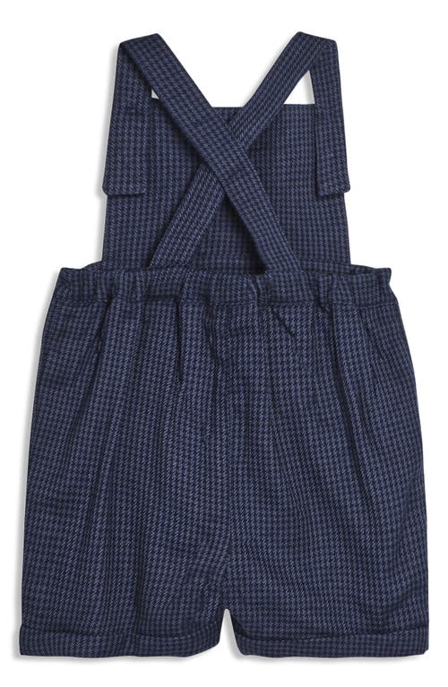 Shop Jojo Maman Bébé Jojo Maman Bebe Peter Pan Collar Bodysuit & Houndstooth Suspender Shorts Set In Navy