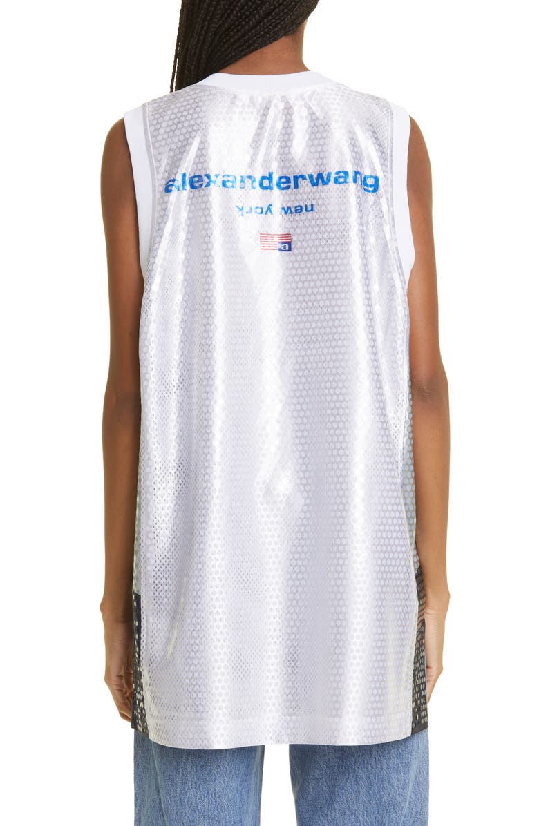 Alexander Wang Astar Sequin Basketball Jersey, Alternate, color, 