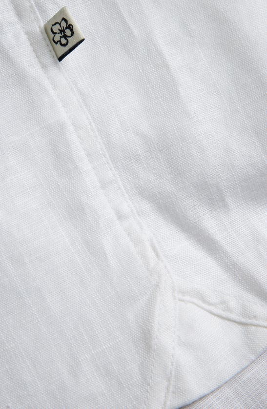 Shop Ted Baker London Short Sleeve Linen & Cotton Button-up Shirt In White