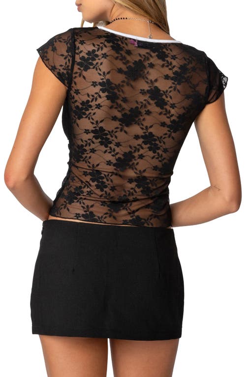 EDIKTED EDIKTED AVI SHEER LACE CROP TOP