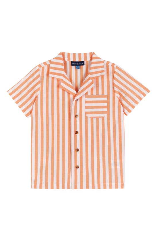 Shop Andy & Evan Kids' Cabana Button-up Shirt & Shorts Set In Orange