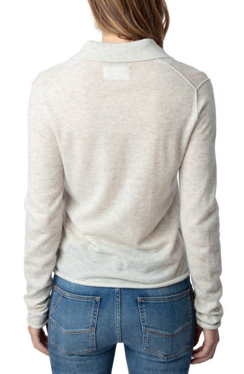 Shop Zadig & Voltaire Sally Diamanté V-neck Cashmere Sweater In Neige