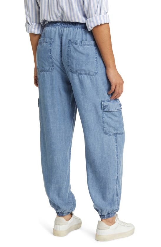 Beachlunchlounge Neli Denim Cargo Joggers In Blue Wash