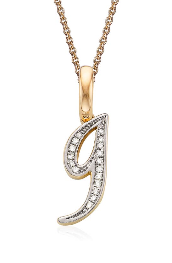 Monica Vinader Alphabet Diamond Pavé Pendant Charm In Gold/ Diamond- G