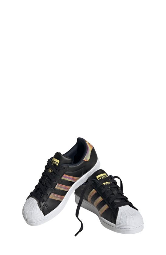 Adidas Originals Kids' Superstar Sneaker In Black/ Black/ Almost Yellow