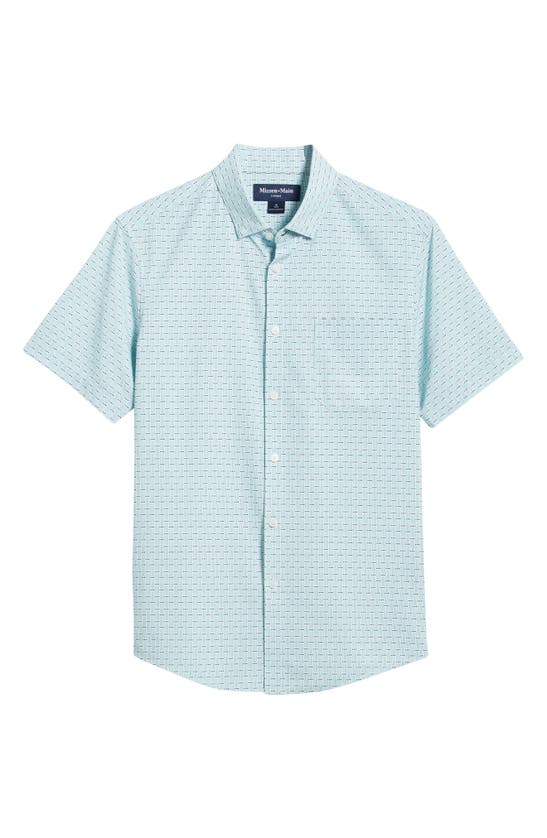 Mizzen + Main Leeward Trim Fit No-tuck Performance Button-up Shirt In Blue
