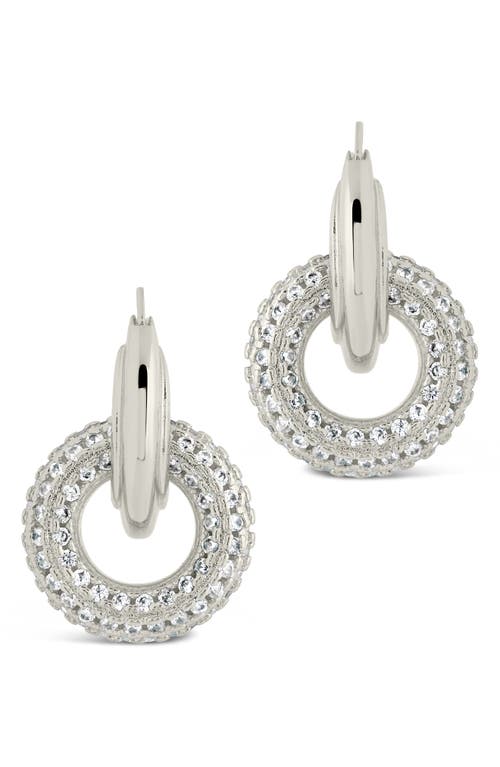 Sterling Forever Hunter Cz Interlocking Circle Drop Earrings In Silver